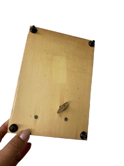 Vintage Wood Inlay Music Box Table Or Jewelry Box with Storage Plays Beautifully - Picture 5 of 12